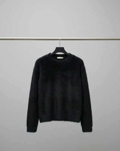 Black Furry Winter Sweater